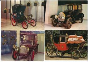 12 db MODERN motívum képeslap régi autókról, hintókról / 12 modern motive postcards of oldtimer automobiles and carriages