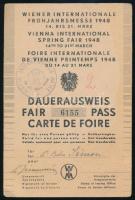 1948 Wiener Internationale Frühjahrsmesse Fair Pass, Simon Béla Nikotex igazgató részére
