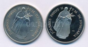 1991. 100Ft Cu-Ni "II. János Pál pápa látogatása" (2xklf) mindkettő kapszulában T:BU, PP f...