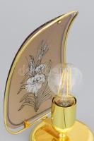Vintage üveglapos falilámpa, működik, égővel, h: 27 cm