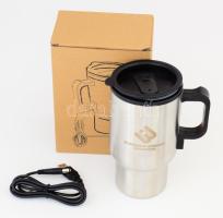 USB melegítős termosz, dobozában.