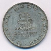 1948. 20Ft Ag "Táncsics" T:2 patina Adamo EM3