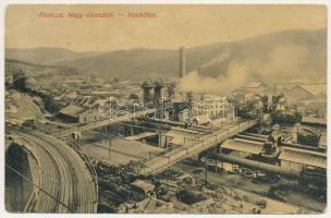 1907 Resicabánya, Resicza, Recita, Resita; Nagyolvasztók, iparvasút. Braumüller L. kiadása / Hochöfen / ironworks, iron factory, blast furnaces (ragasztónyomok / glue marks)