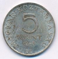 1948. 5Ft Ag "Petőfi" T:1- patina Adamo EM1