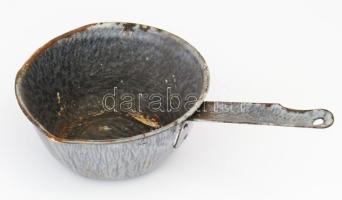 Antik zománcozott fém kiöntő kopásokkal 27 cm