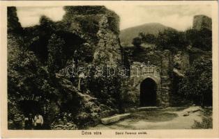 Déva, vár, Dávid Ferenc emlékfülke. Laufer Vilmos kiadása / castle, monument