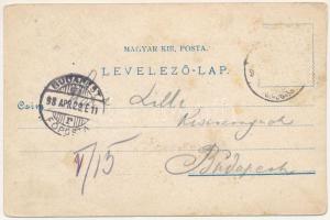 1898 (Vorläufer!) Arad, Vértanú szobor, színházépület, látkép, üzletek. Lengyel Lipót / monument, th...