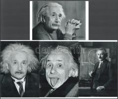 Albert Einstein (1879-1955) Nobel-díjas fizikus portréi, eltérő időben készült felvételek, 4 db modern nagyítás, jelzés nélkül, 10x15 cm és 15x10 cm