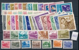1963 Teljes évfolyam kiadásai blokkok nélkül, 2 db stecklapon