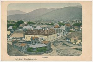 1909 Kovászna, Covasna; látkép, Pokolsár gyógyfürdő, Mánya Dávid üzlete. Bogdán F. fényképész kiadása (Kézdivásárhely) / general view, spa, shop (EK)