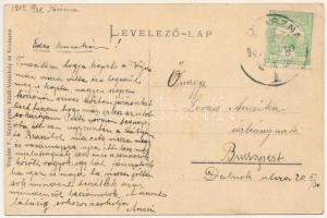 1909 Kovászna, Covasna; látkép, Pokolsár gyógyfürdő, Mánya Dávid üzlete. Bogdán F. fényképész kiadás...