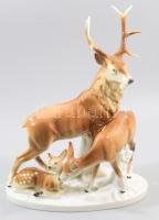 Lippelsdorf szarvas család, jelzett, hibátlan, m: 26,5 cm