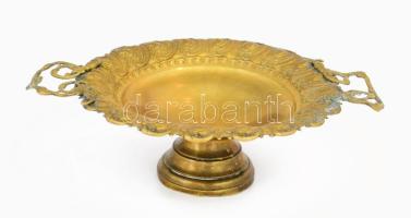 Réz / alpakka talpas kínáló, deformálódással, d: 23 cm, m: 10 cm