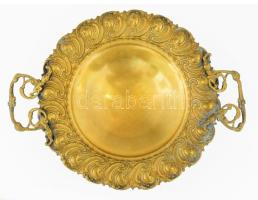 Réz / alpakka talpas kínáló, deformálódással, d: 23 cm, m: 10 cm