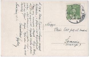 1932 Érsekújvár, Nové Zámky; Hlavné námestie / Fő tér, Római katolikus templom, Ehrenfeld József, Gl...