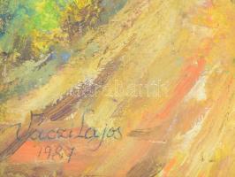 Váczi Lajos (XX. sz. második fele): Palánk utca bontása. Olaj, vászon, jelzett. Kissé sérült. Kissé ...