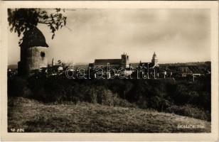 1931 Szakolca, Uhorská Skalica; látkép, Szent György körtemplom. Gust. Teslíka kiadása / general view, churches