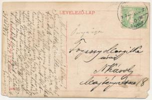 1913 Érmihályfalva, Valea Lui Mihai; Vasút utca, Csiri Sándor mészáros és hentes és Koch Géza üzlete...