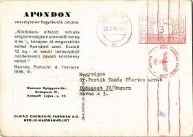 1940 Adipositas, Apondon veszélytelen fogyókúrák céljára, Múzeum Gyógyszertár reklámlapja / Hungaria...
