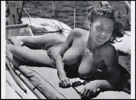 cca 1970 "A fedélzetmester álma valóra vált", szolidan erotikus felvétel, 1 db modern nagyítás, jelzés nélkül, 15x21 cm