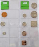 68db vegyes amerikai fémpénz országonként rendezve, közte Aruba, Holland-Antillák, Kolumbia, Kuba, K...