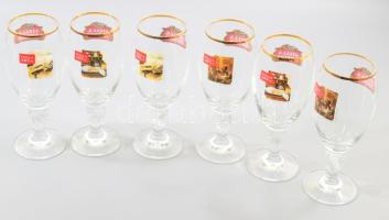 Stella Artois üveg söröspohár készlet, festmények reprodukcióival, 6 darab, m: 18 cm