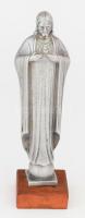 Alumínium Krisztus szobor, fa talpon, m: 23 cm