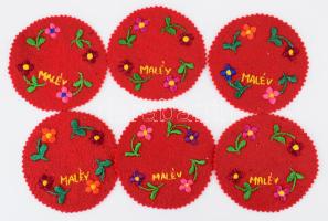 Malév 6 darab nemez alátét, d: 9 cm