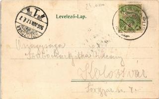 1906 Kiskapus, Kis-Kapus, Kleinkopisch, Copsa Mica; vasútállomás. Guggenberger Frigyes kiadása / Bah...