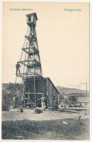 Dicsőszentmárton, Tarnaveni, Diciosanmartin; Földgáz fúrás, fúrótorony. Jeremiás Sándor kiadása / natural gas drilling, drilling tower