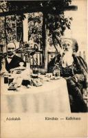 Ada Kaleh (Orsova), kávéház, vízipipázó törökök / Turkish cafe