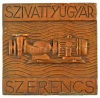 ~1970-1980. "Szivattyúgyár Szerencs" egyoldalas, öntött bronz plakett (122x124mm) T:XF