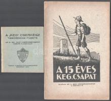 1926-1934 A 15 éves KEG. csapat, 48p képekkel és a KEG cserkész táborozási füzete táborozási tudnivalókkal, 42p, mindkettő szép állapotban