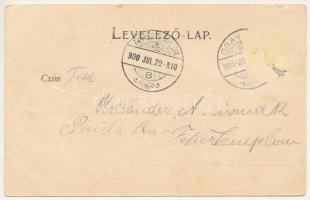 1900 Oravicabánya, Oravica, Oravicza, Oravita; Caffe Nowak, Rumänisch gr. ort. Kirche / Nowák kávéhá...