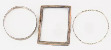 Ezüst karkötő és keret, jelzett, nettó 26g