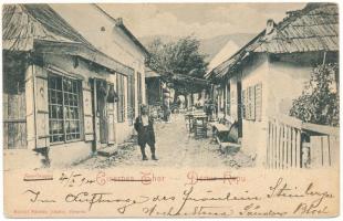 1900 Ada Kaleh, Neu-Orsova / utca, üzletek. Raichl Sándor junior kiadása / street view, shops (fl)