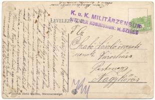 Rónaszék, Costiui (Máramaros); Fő utca. Wizner és Dávid kiadása / main street + "K.u.K. Militär...