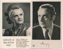 2 db modern magyar színész motívumlap: Tolnay Klári, Hajmássy Miklós / 2 modern Hungarian actor and actress motive cards
