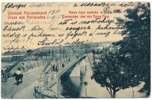 1911 Máriaradna, Mária-Radna, Radna (Lippa, Lipova); Maros folyó vashídja. W.L. Bp. 3018. / Mures riverside, iron bridge (EB)