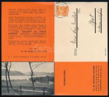 1934 Rusznyák Istvánné Hústalan Diétás üdülőpanziója Nógrádverőcén, négyoldalas kihajtható képes ism...