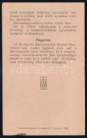 cca 1920 Budapesti Kávéssegédek Szabad Szervezetének szabályai a bizalmiférfi-rendszerről és a szerv...