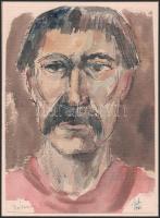 Ujváry Lajos (1925-2006): Dózsa, 1961. Akvarell, tus, papír, jelzett. 17x12,5 cm