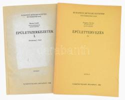 2 db BME Építészmérnöki Kar kézirat: Pogány István: Épülettervezés IV. Bp., 1986, Tankönyvkiadó. Kiadói papírkötés. Megjelent 208 példányban. + Bruzsa László: Épületszerkezetek I. Ábraanyag 2. füzet. Bp., 1990, Tankönyvkiadó, 184 p. Kiadói papírkötés. Megjelent 719 példányban.