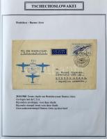 Csehszlovákia 1948-1993 alkalmi légi levelek 64 darabos gyűjteménye házi készítésű lapokon, iratrendezőben