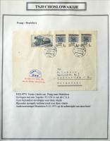 Csehszlovákia 1948-1993 alkalmi légi levelek 64 darabos gyűjteménye házi készítésű lapokon, iratrend...