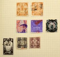 Érdekes magyar és külföldi régi okmánybélyeg tétel, közte magas címletek, olasz, japán, stb. néhány ...