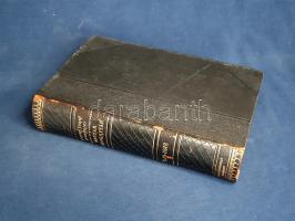 Magyar Törvénytár. 1540-1848. évi erdélyi törvények. Fordították és utalásokkal ellátták Kolosvári Sándor és Óvári Kelemen. Magyarázó jegyzetekkel kíséri Márkus Dezső. Budapest, 1900. Franklin-Társulat Magyar Irodalmi Intézet és Könyvnyomda. XLV + [3] + 678 + [2] p. Kötetünk az erdélyi országgyűléseken hozott törvények és rendelkezések gyűjteménye. Az erdélyi jogok és dolgok zsinórmértékéül szolgáló törvénygyűjtemény részletesen rendelkezik az erdélyi fejedelmek és rendek jogairól és kötelességeiről, az ország négy bevett vallásáról, a jezsuiták kitiltásáról, az öröklésről és más magánjogi kérdésekről, gazdasági és büntetőjogokról, egyes városok és nemzetek részletes jogairól, a kóborlók és káromkodók elleni fellépések módjairól. A magyar és kiegészítően latin nyelven megfogalmazott munka első részét (Approbata constitutiok) II. Rákóczi György kezdeményezésére először 1653-ban adták ki, ez az 1607-1653 közötti időszak országgyűlési törvényeit tartalmazza. A munka második része az I. Apafi Mihály által 1669-ban, harmadik része a Mária Terézia és utódai által az 1750-es évektől 1848-ig kiadott és megszavazott törvények és rendelkezések gyűjteménye Compilata constitutiok, illetve Novellaris articulusok alcímmel. Példányunk első nyomtatott oldalán régi tulajdonosi bélyegzés. (Corpus Juris Hungarici - Magyar törvénytár 1000-1895. Millenniumi emlékkiadás.) Aranyozott és dombornyomásos gerincű, enyhén kopott kiadói félbőr kötésben, márványmintás festésű lapszélekkel. Jó példány.