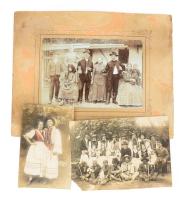 cca 1910 3 db népviseletes és falusi csoportkép