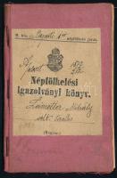 1895 Népfölkelési igazolványi könyv, két karton melléklettel
