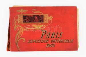 1900 Paris, Exposition universelle / Párizsi világkiállítás, leporelló album 12 db keményhátú fotóva...